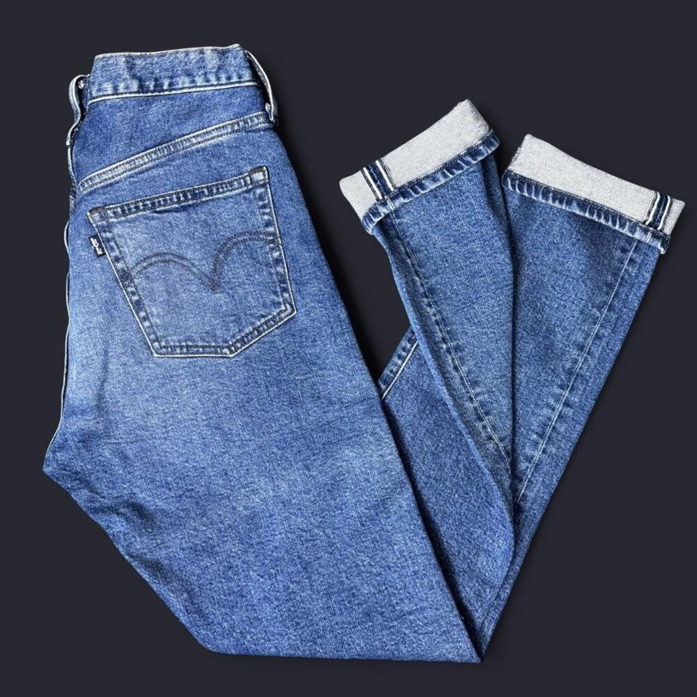 Levi's Made & Crafted 501 skinny blue denim jeans w/ selvege edge
